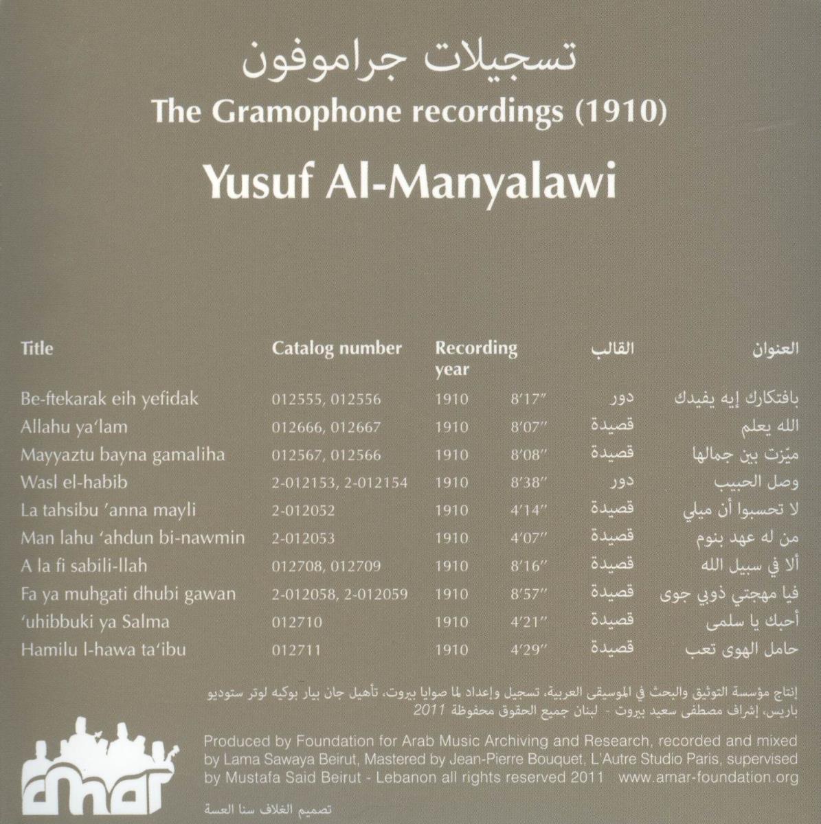 Yusuf al-Manyalawi. #09: The Gramophone Recordings (1910)