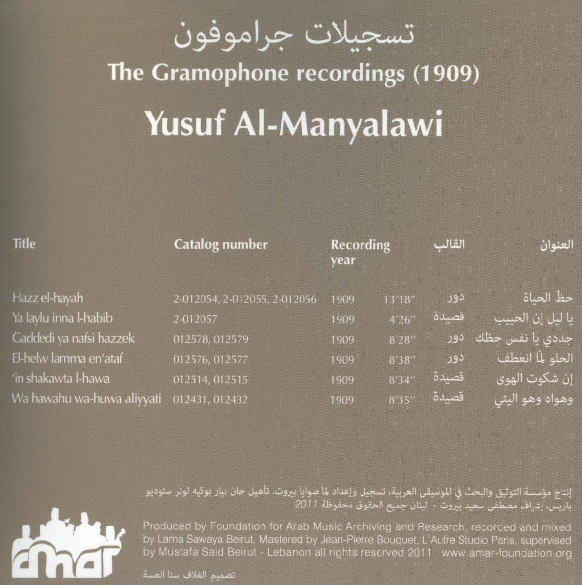Yusuf al-Manyalawi. #08: The Gramophone Recordings (1909)