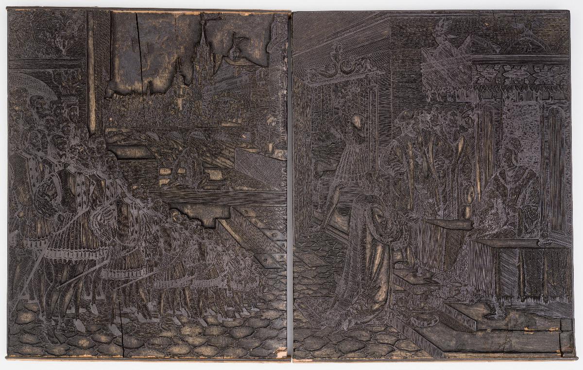Graf Babo von Abendsberg empfängt die Lehen für Regensburg von Kaiser Heinrich II (2 Stöcke)