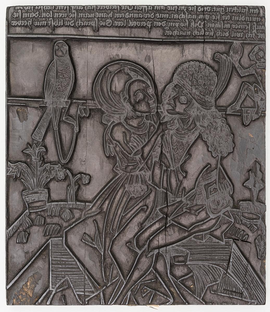 Liebespaar mit Papagei / Falken und Affen (Fragment). Der geprellte Verliebte.