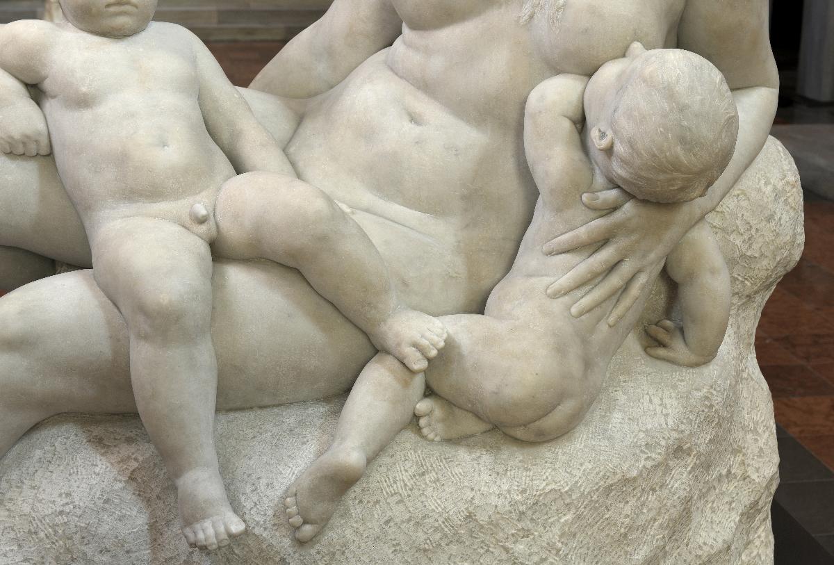 Eva mit ihren Kindern Kain und Abel