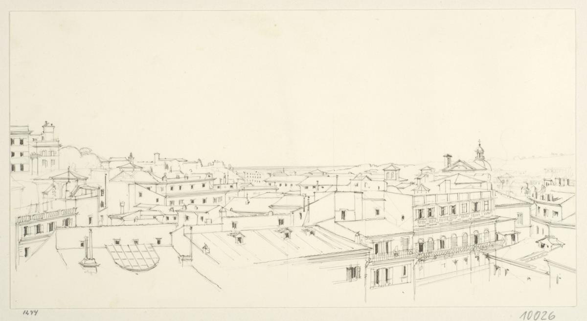 Reisestudien, Rom, Ansicht der Stadt vom Palazzo Venezia nach Südwesten