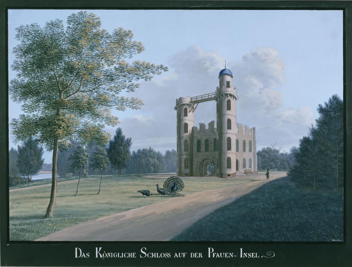 Das Schloss auf der Pfaueninsel in Berlin