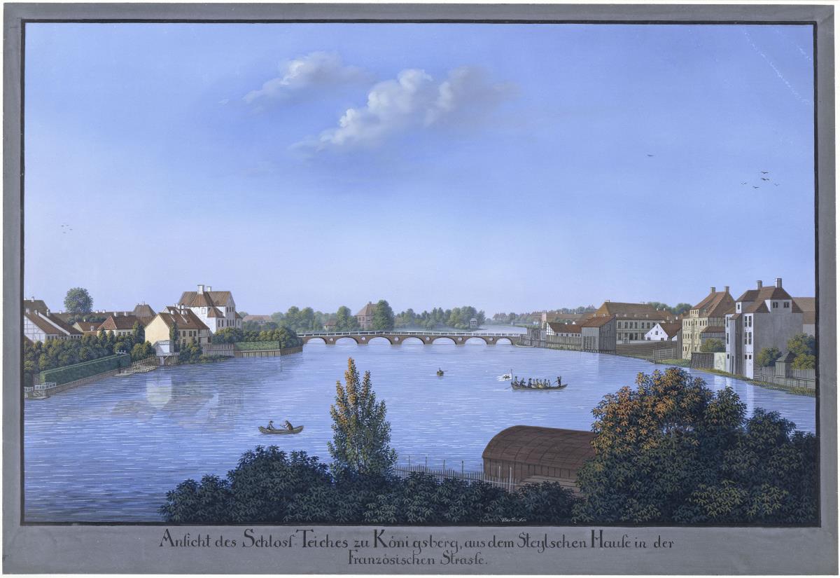 Ansicht des Schloss-Teiches zu Königsberg, aus dem Steylschen Hause in der Französischen Straße