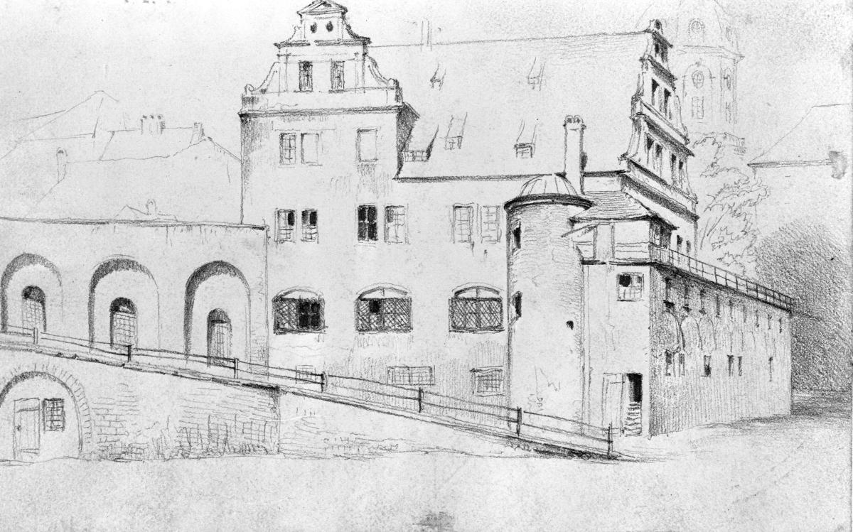 Kanzleihaus in Dresden vom Stallhof gesehen