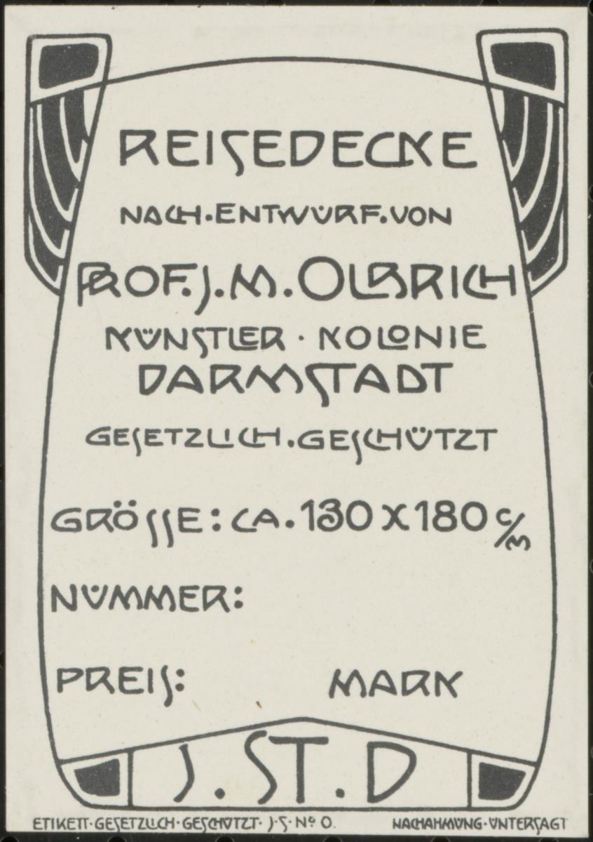 Reisedecke nach Entwurf von Prof. J.M. Olbrich