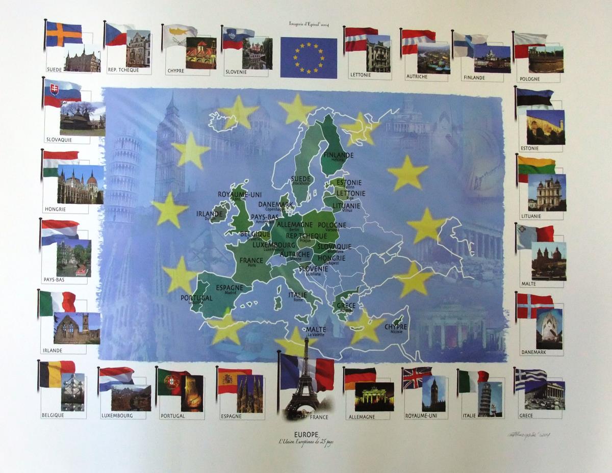 Europe L'Union Europeenne de 25 pays.