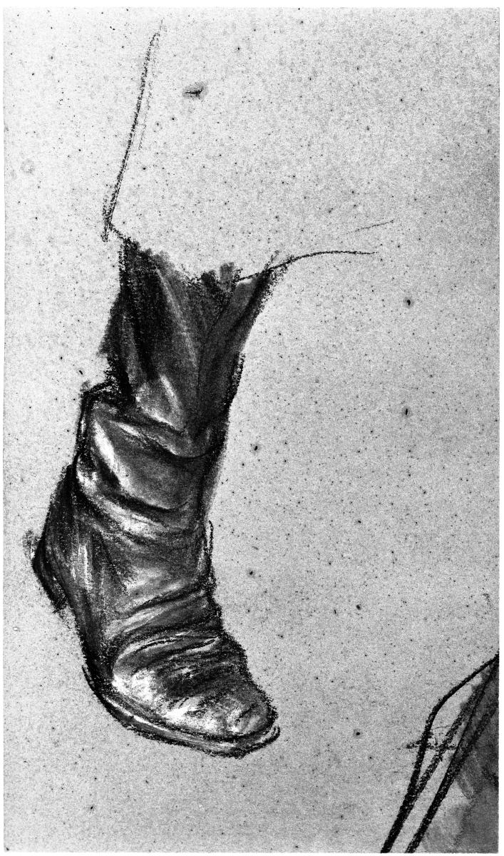 Stiefel eines rechten Fußes