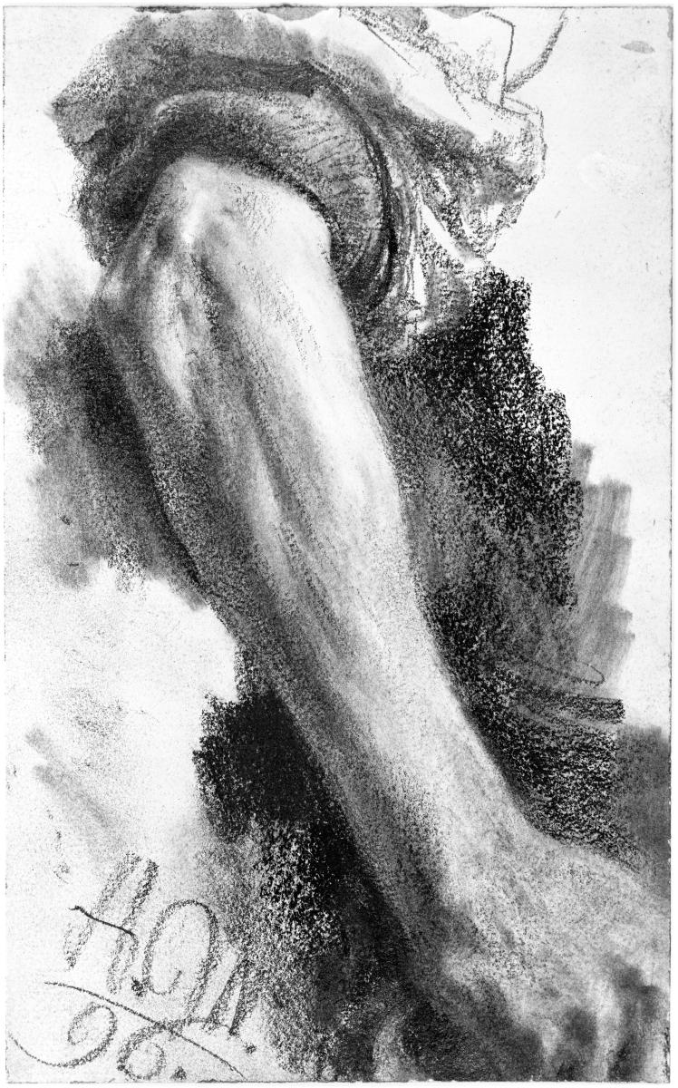 Rechter Arm mit hochgekrempeltem Ärmel. Modellstudie zum "Akademieblatt" 1896