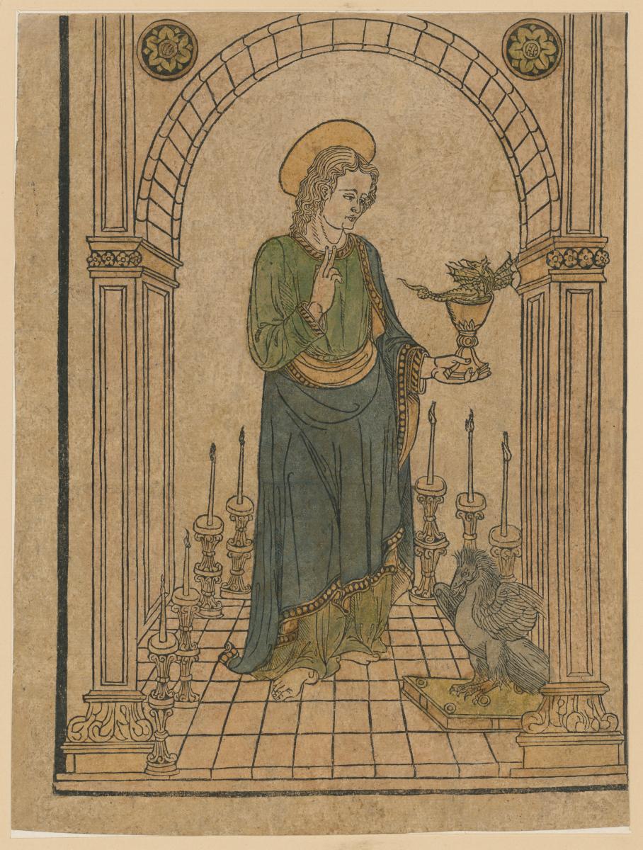Johannes der Evangelist unter einer Bogenarchitektur