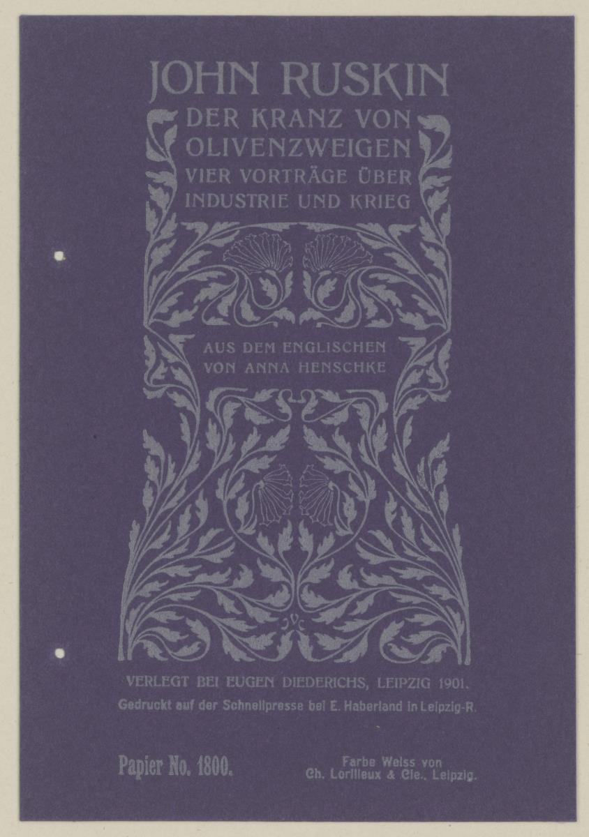 John Ruskin. Der Kranz von Olivenzweigen