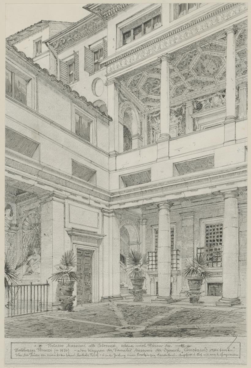 Reisestudien, Rom, Palazzo Massimi alle Colonne, Hof