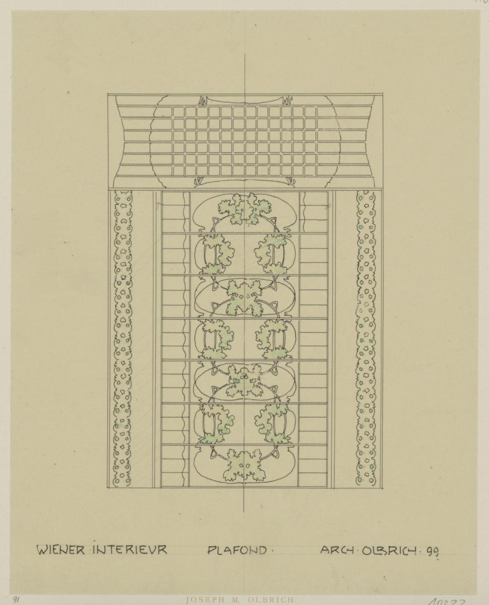 Darmstadt, Wiener Zimmer für die Weltausstellung Paris 1900, Deckenprojektion