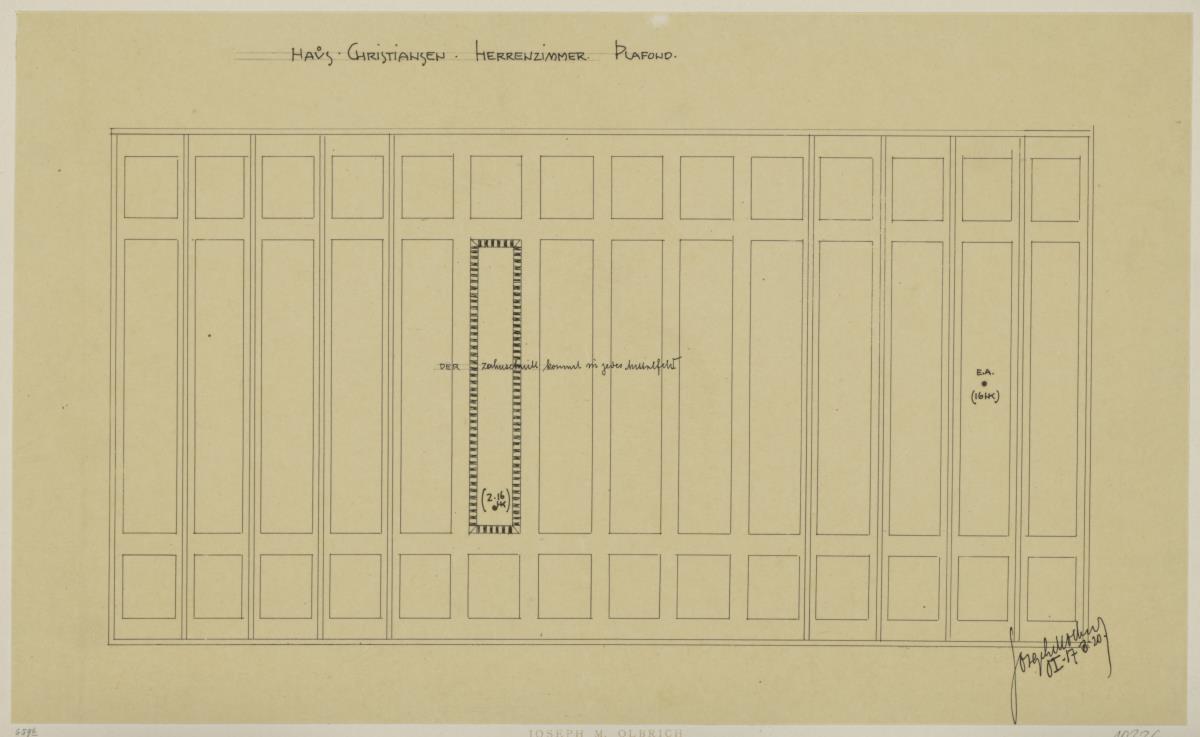 Darmstadt, Wohnhaus Christiansen, Herrenzimmer, Deckenprojektion