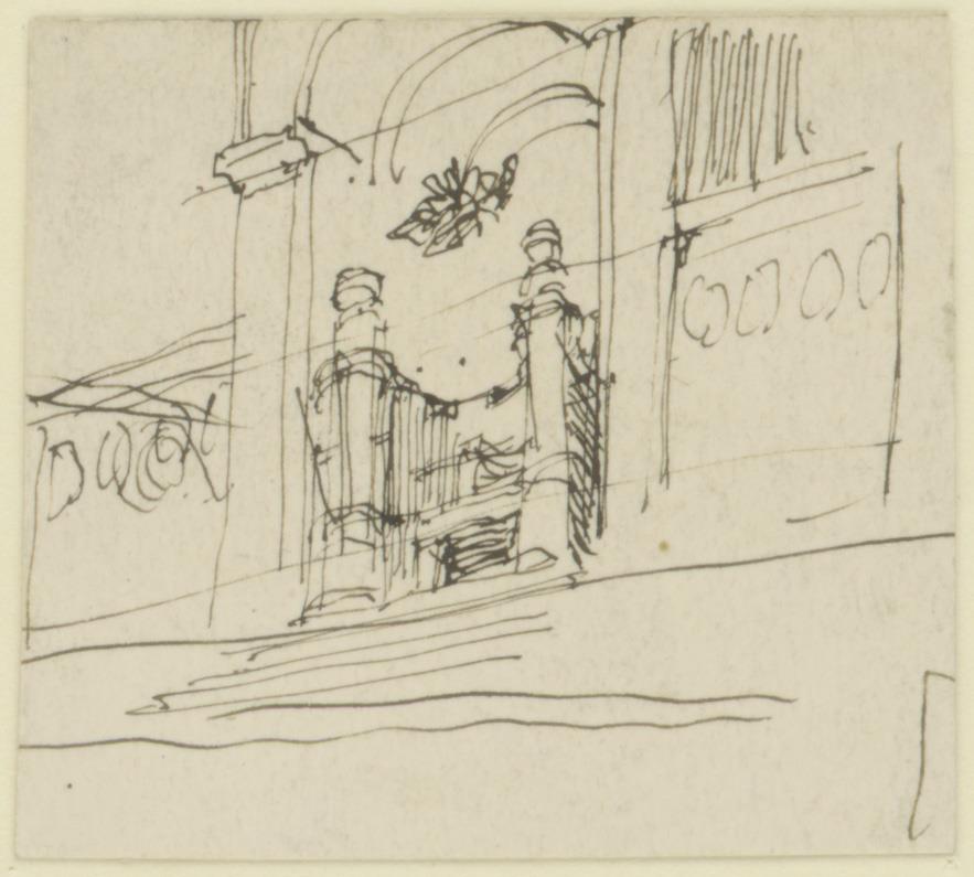 Wien, Ausstellungsgebäude der Secession, Perspektive, Skizze zum endgültigen Entwurf