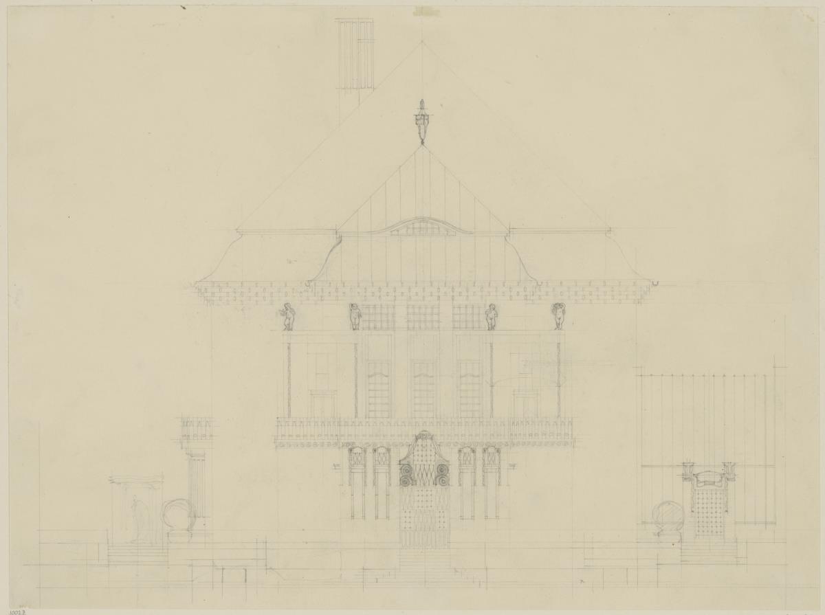 Strassburg, Projekt Villa Schwarzmann, Aufriss der Nordwestfassade