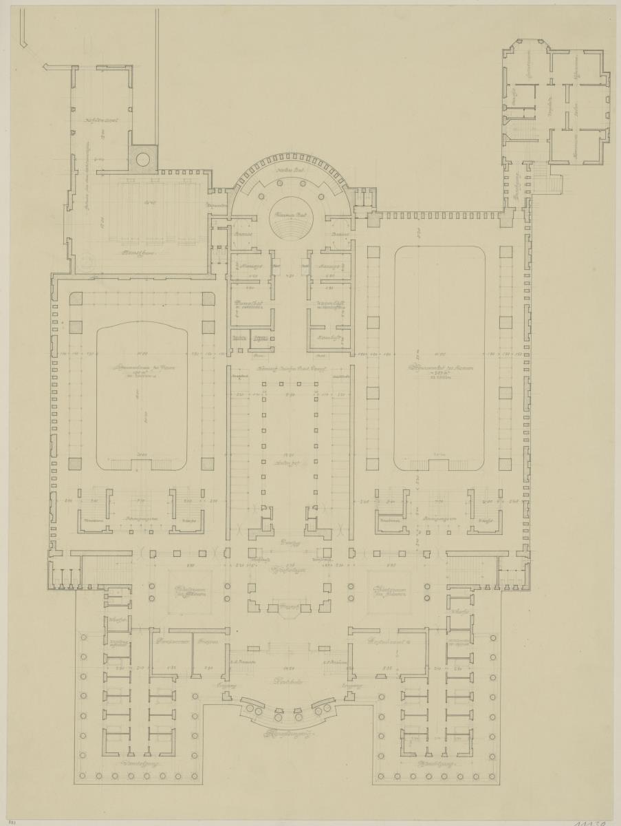 Darmstadt, Projekt Hallenschwimmbad, Grundriss
