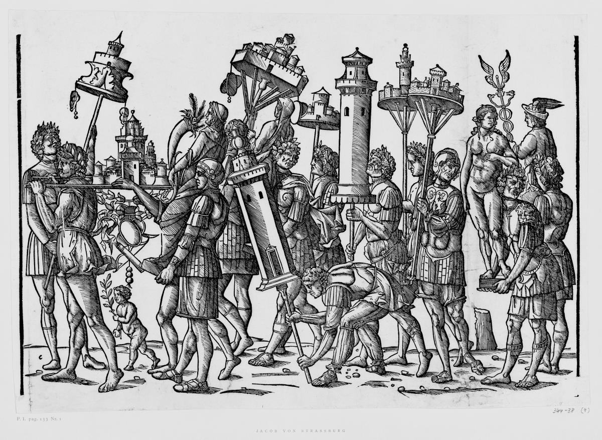Triumphzug Cäsars, Blatt 4: Trophäenträger