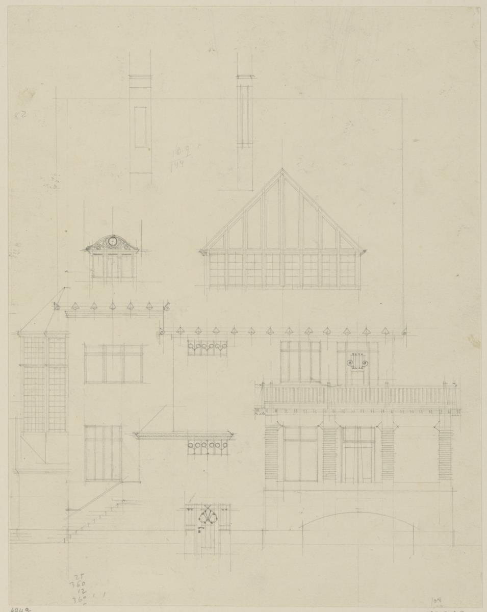 Kronberg im Taunus, Wohnhaus Hochstrasser, Aufriss der Nordfassade