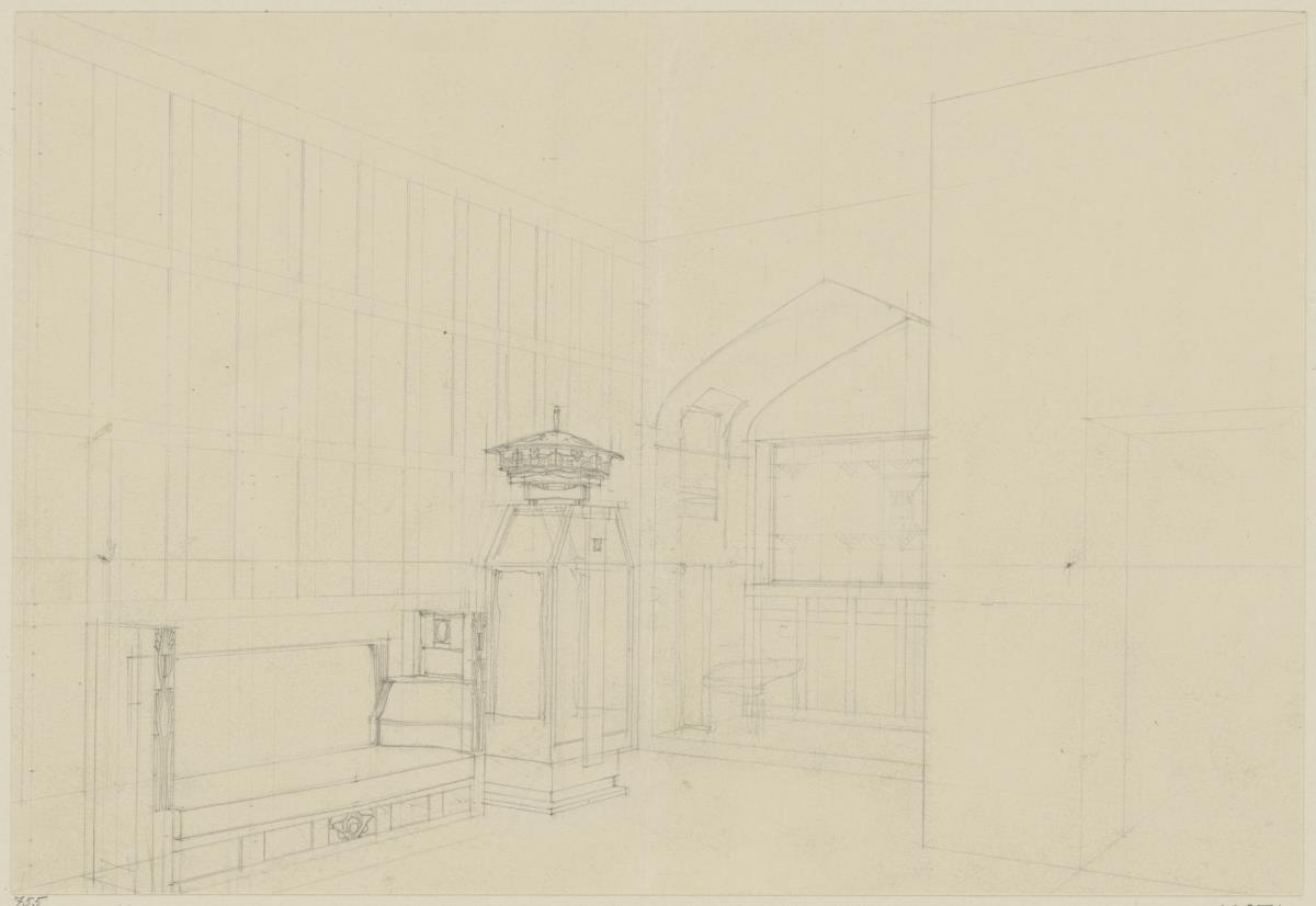 St. Louis, Sommersitz eines Kunstfreundes auf der internationalen Ausstellung, Wohnzimmer, Raum 22, Perspektive von Osten