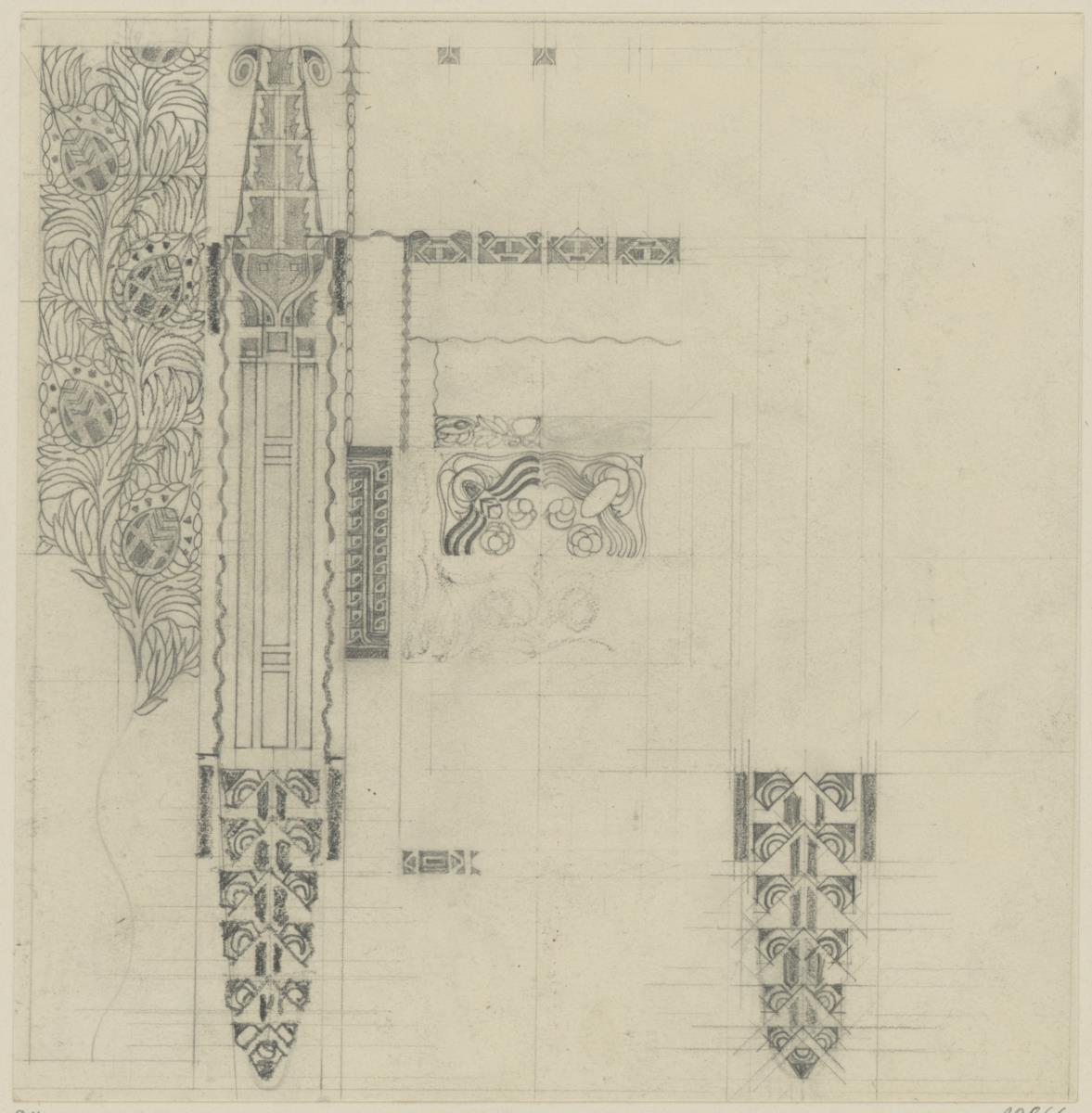 St. Louis, Sommersitz eines Kunstfreundes auf der internationalen Ausstellung, Bibliothek, Raum 24, Vorentwurf zur Wanddekoration