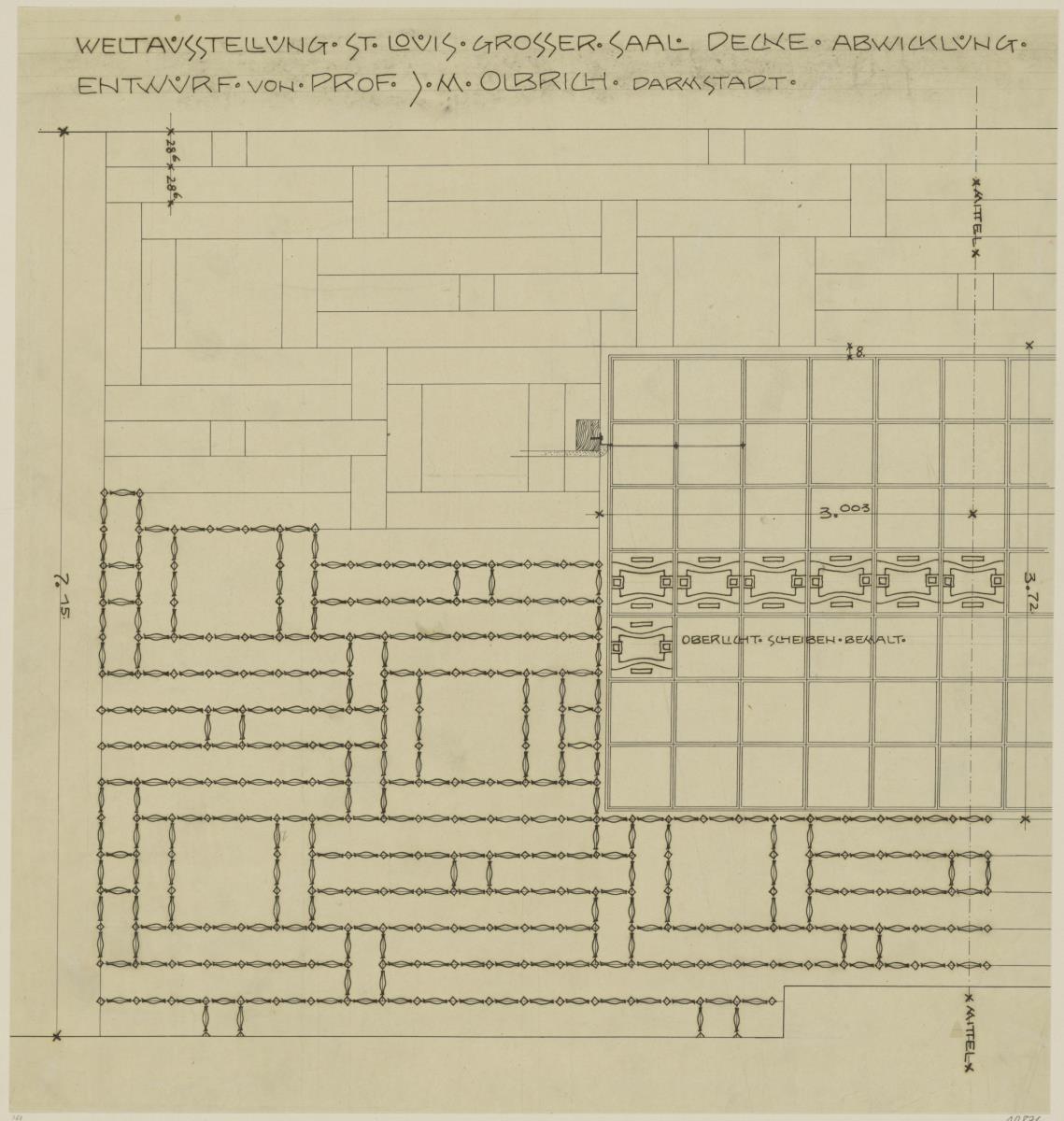 St. Louis, Sommersitz eines Kunstfreundes auf der internationalen Ausstellung, Bibliothek, Raum 24, Deckenprojektion