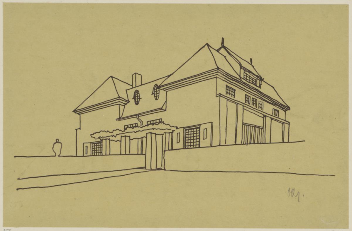 Darmstadt, Projekt Doppelhaus Cabinet, zweite Version, Perspektive von Nordwesten