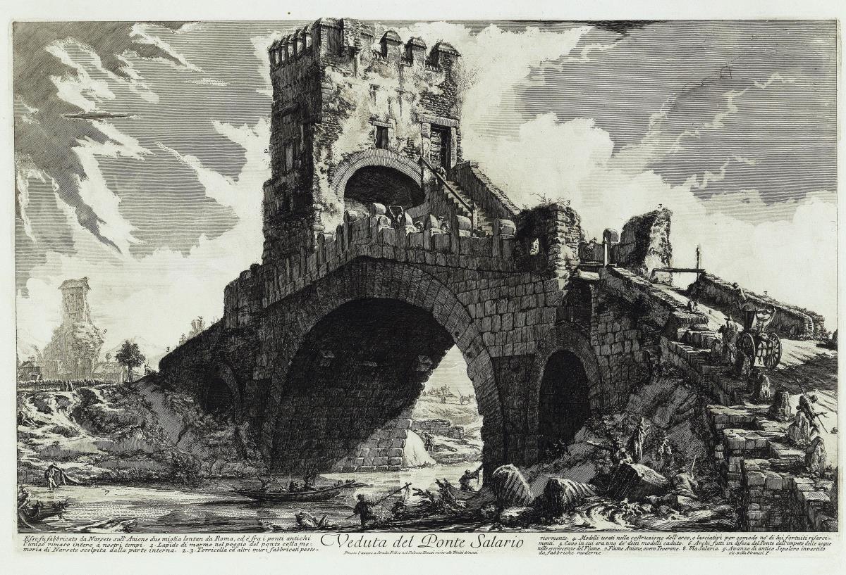 Ansicht des Ponte Salario (aus: Vedute di Roma)