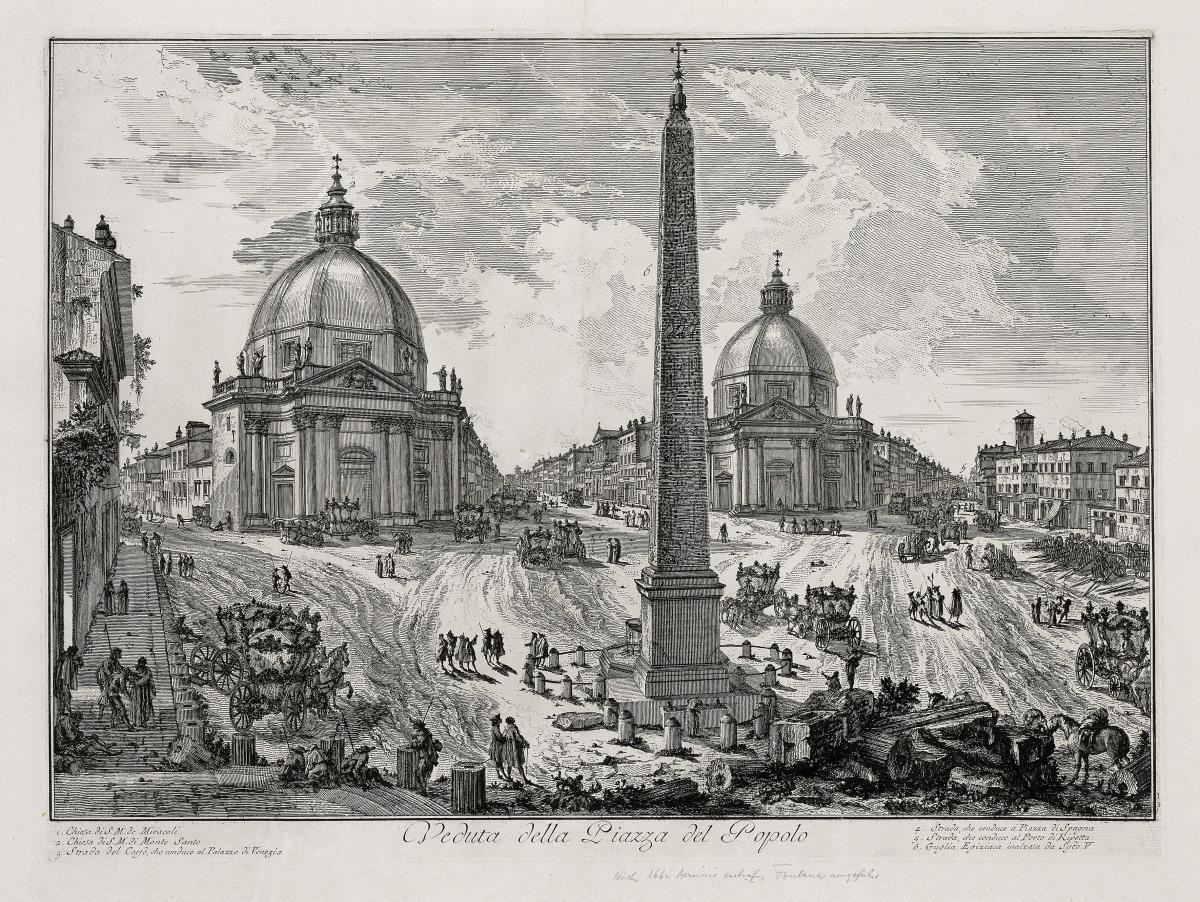 Ansicht der Piazza del Popolo (aus: Vedute di Roma)