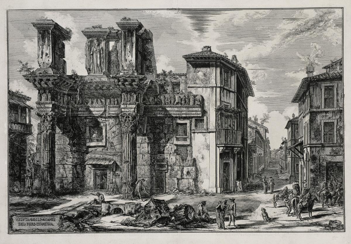 Ansicht der Überreste des Nerva-Forums in Rom (aus: Vedute di Roma)