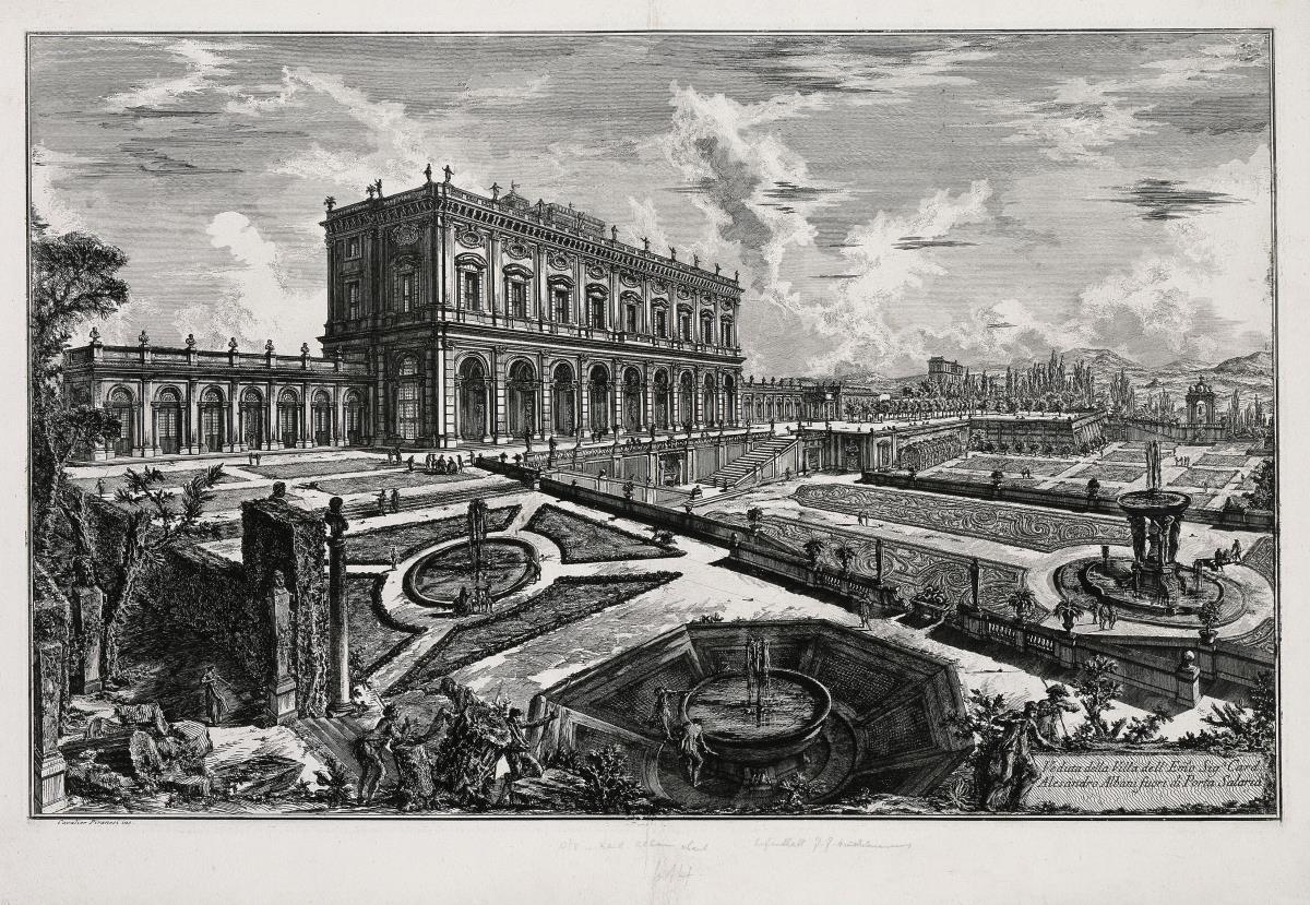Ansicht der Villa Albani vor der Porta Salaria (aus: Vedute di Roma)