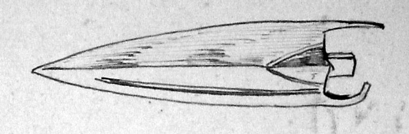 Zweiflügelige Dornpfeilspitze mit Widerhaken