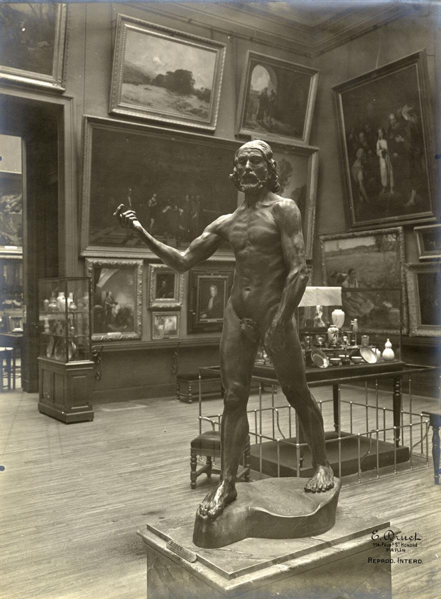 Johannes der Täufer im Musée du Luxembourg, am linken Bildrand der Schatten eines Kamerastativs