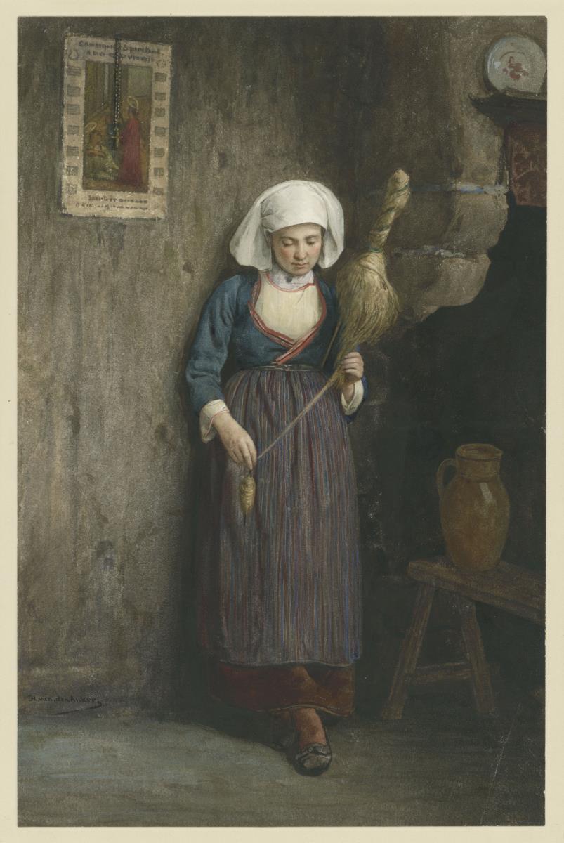 Mädchen mit Spindel