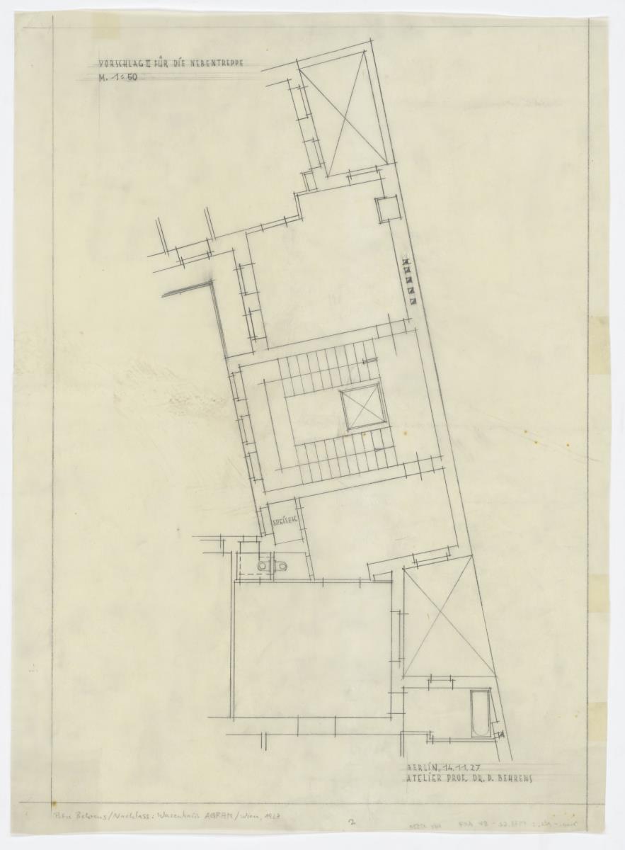 Umbau Wohn- und Geschäftshaus STERN, Agram (Zagreb), Grundriss, Vorschlag II, Nebentreppe