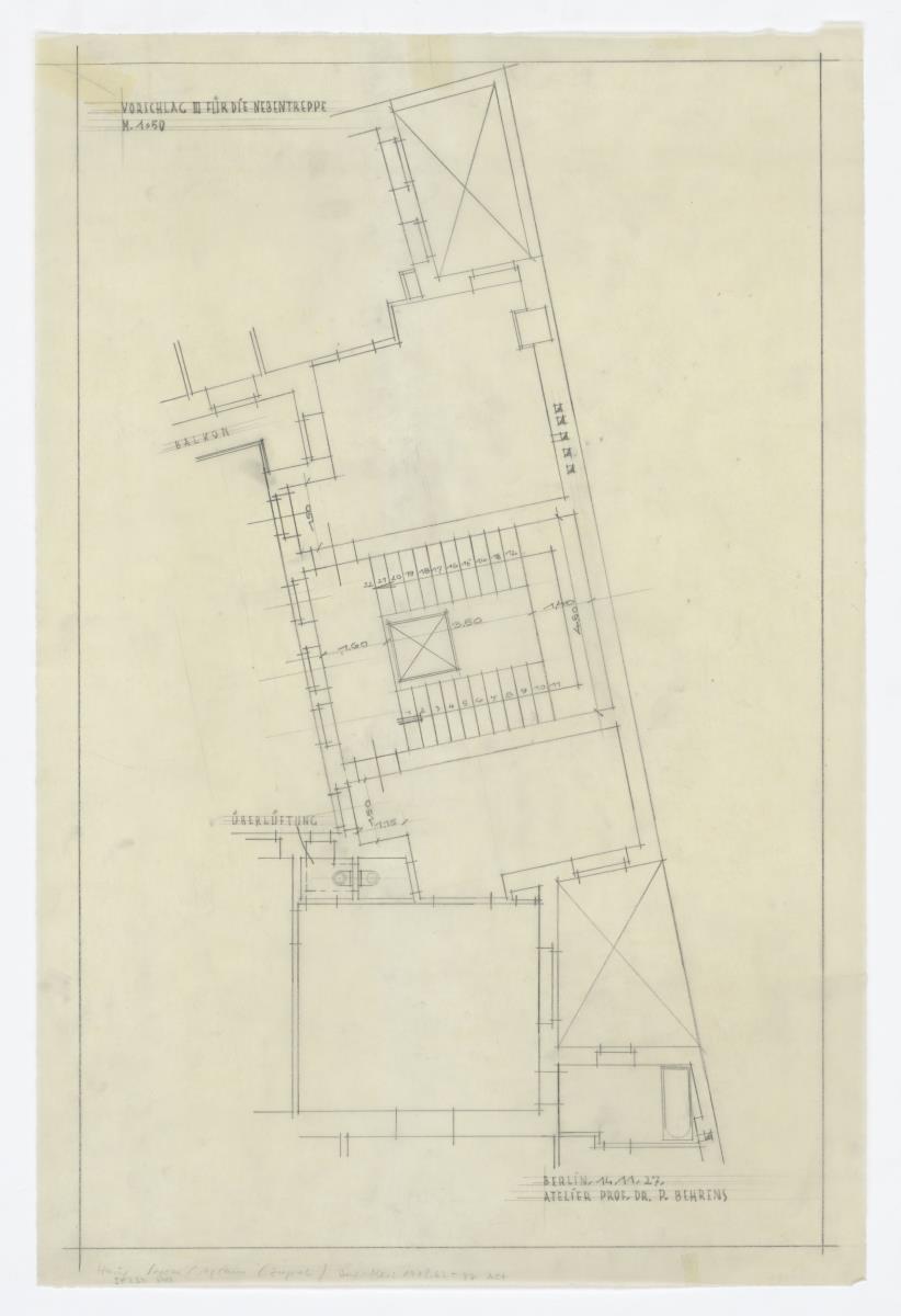 Umbau Wohn- und Geschäftshaus STERN, Agram (Zagreb), Nebentreppe, Grundriss-Vorschlag III