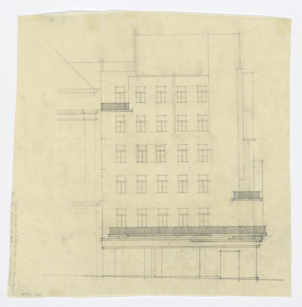 Umbau Wohn- und Geschäftshaus STERN, Agram (Zagreb), Fassadenaufriss und Ecklösung