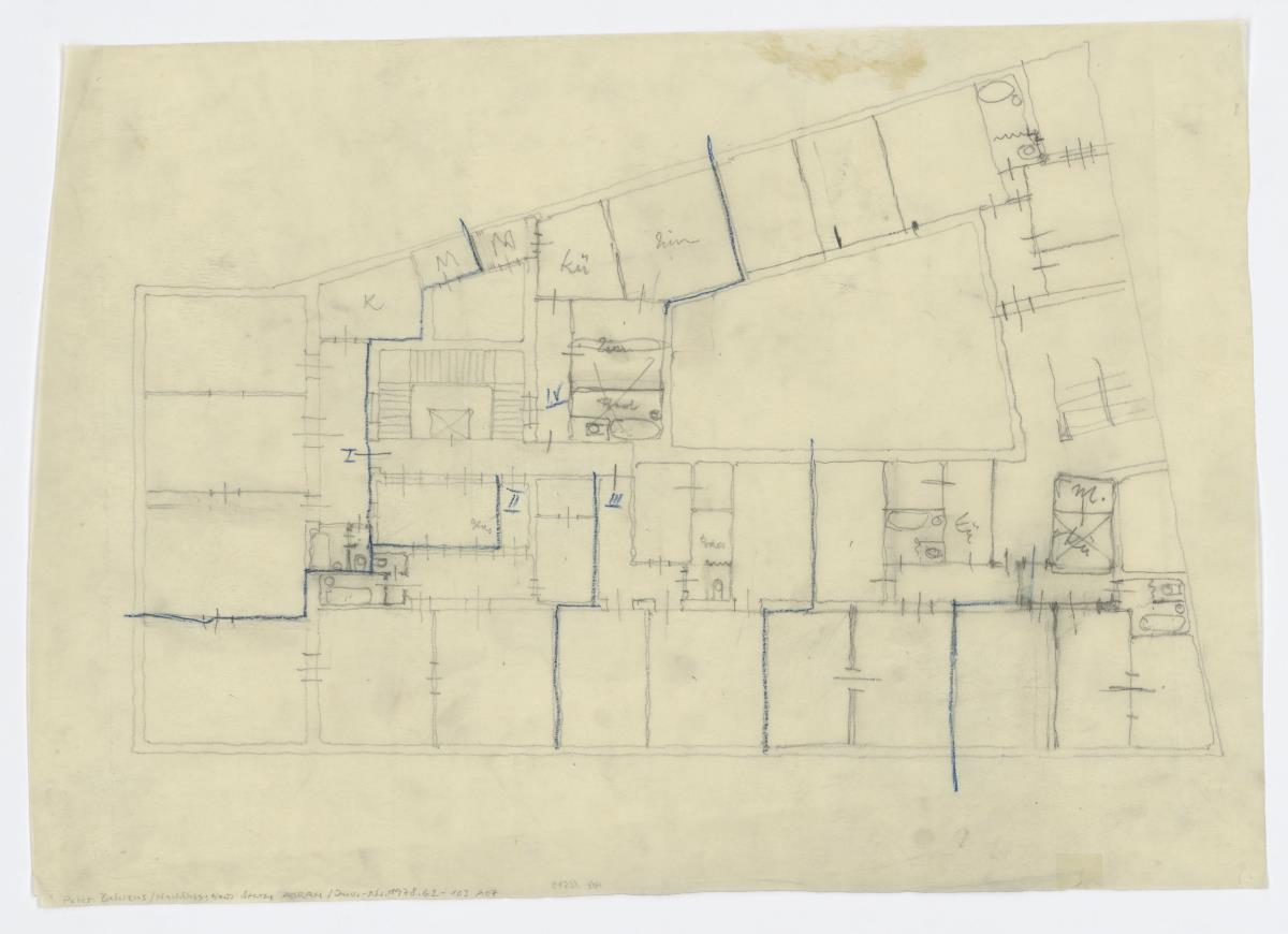 Umbau Wohn- und Geschäftshaus STERN, Agram (Zagreb), Grundriss-Skizze Wohngeschoss