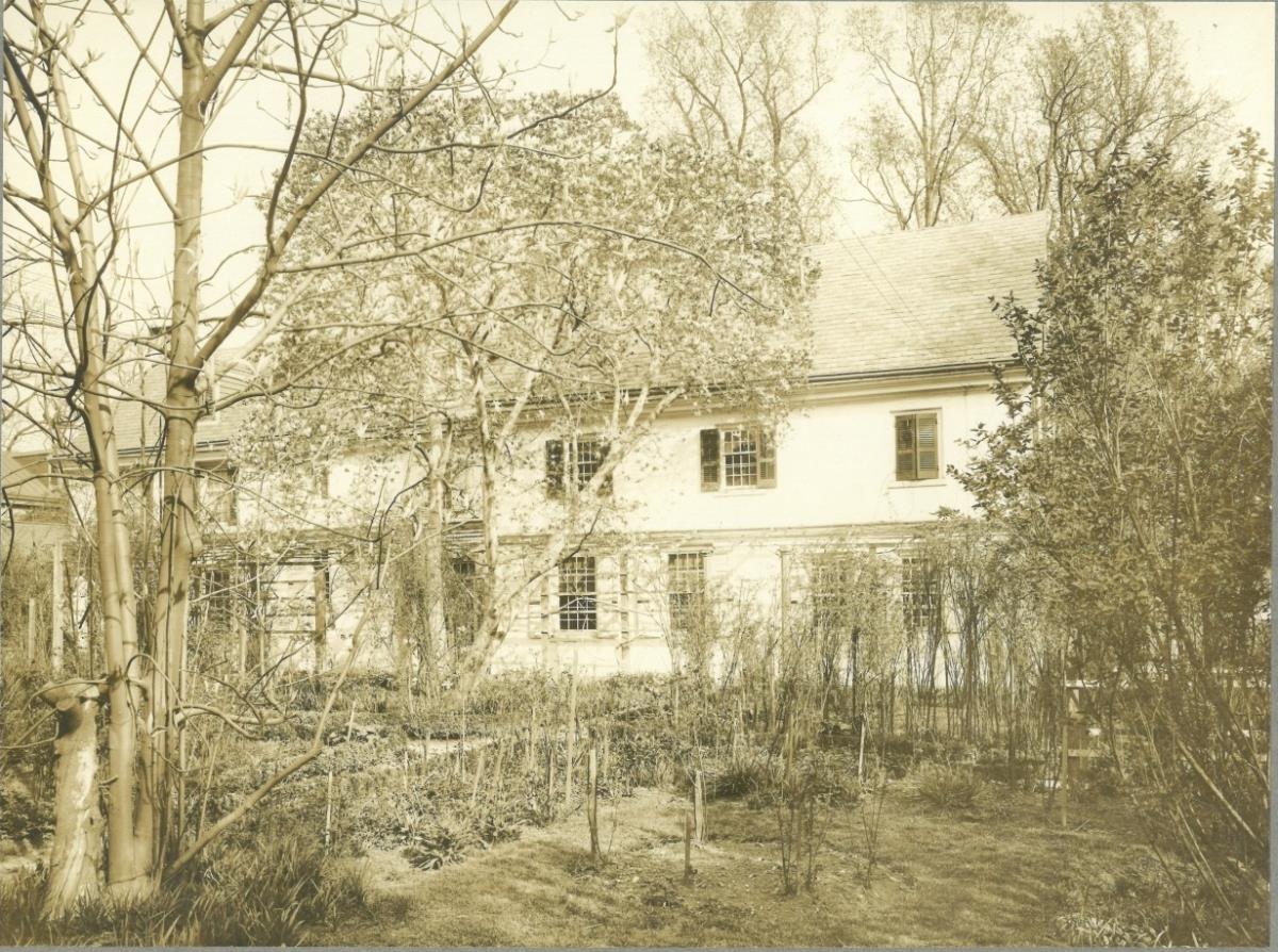 Philadelphia, Germantown, 6026, Germantown Avenue, Wyck Historic House and Garden, Hausansicht mit Garten (Hinteransicht)