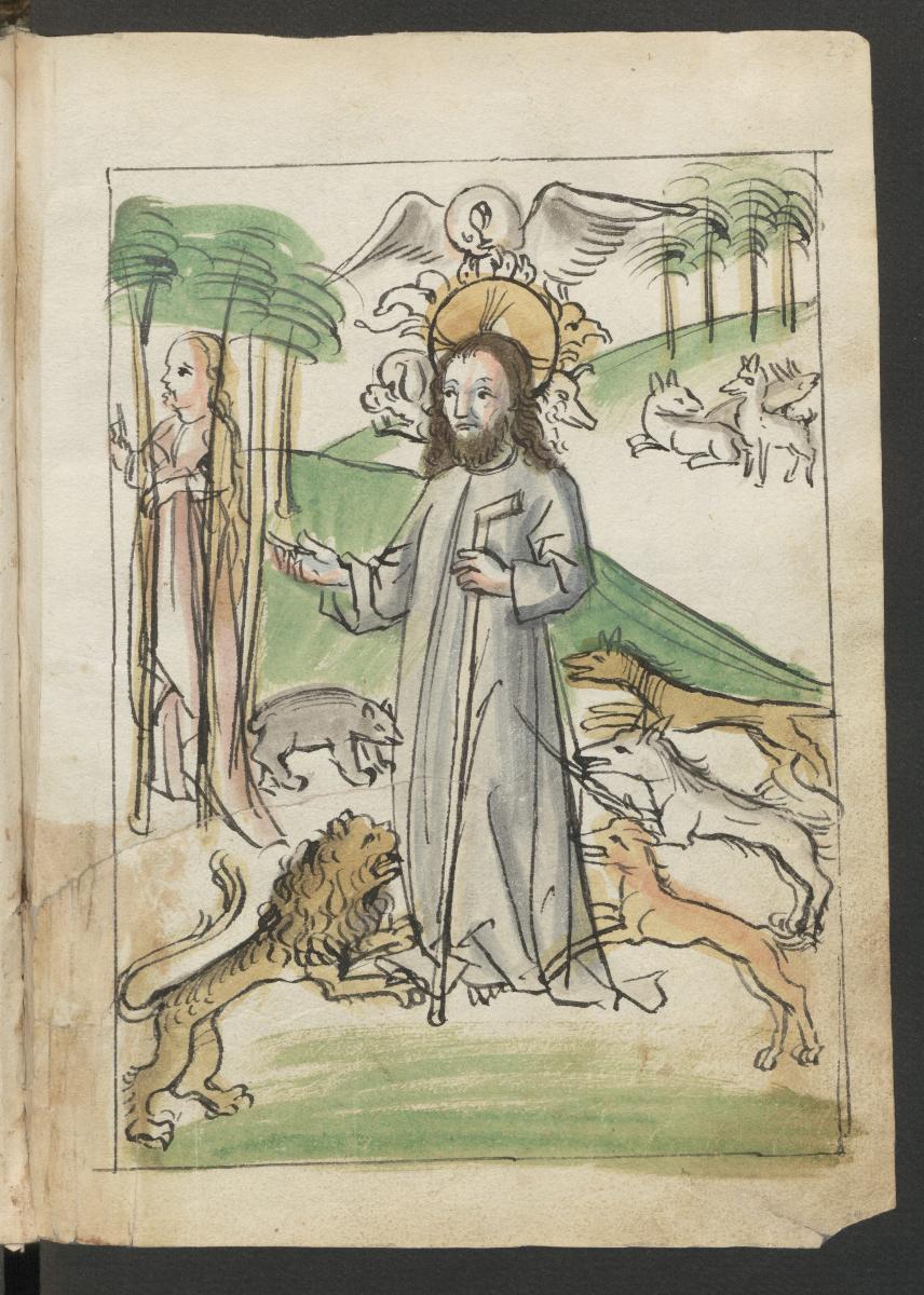 Christus unter den Tieren, aus dem "Skizzenbuch des Michel Wolgemut"