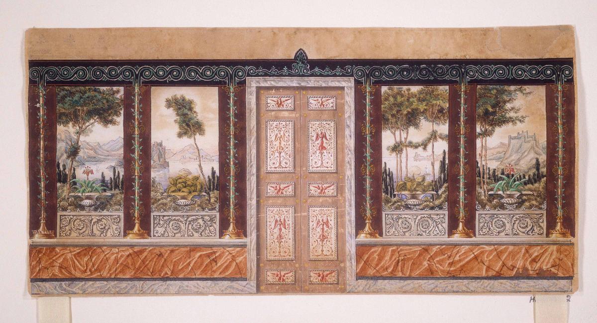 Wanddekoration mit mediterraner Landschaft