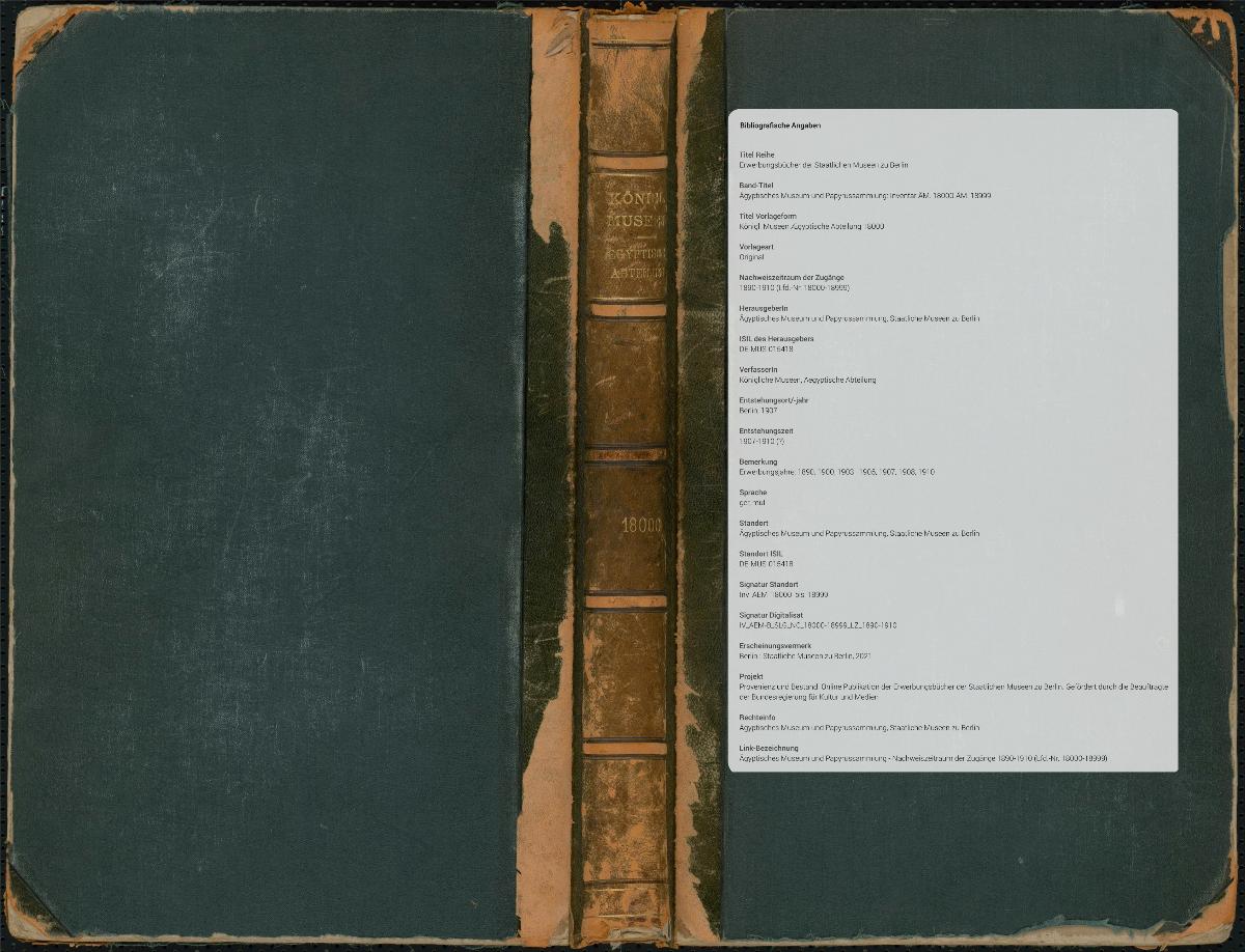 Königl. Museen Ægyptische Abteilung 18000