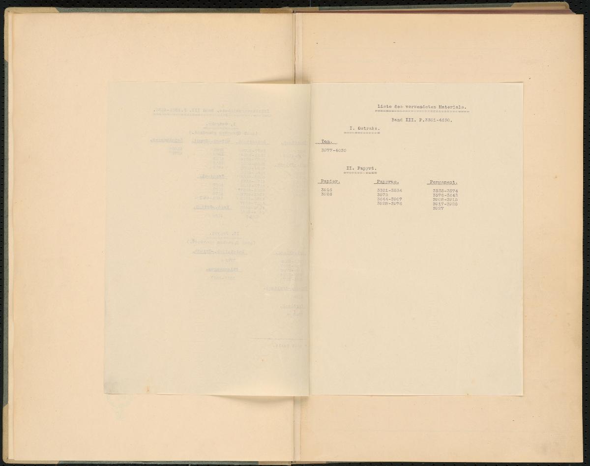Königl. Museen Aegyptische Abteilung P. 3301-4630