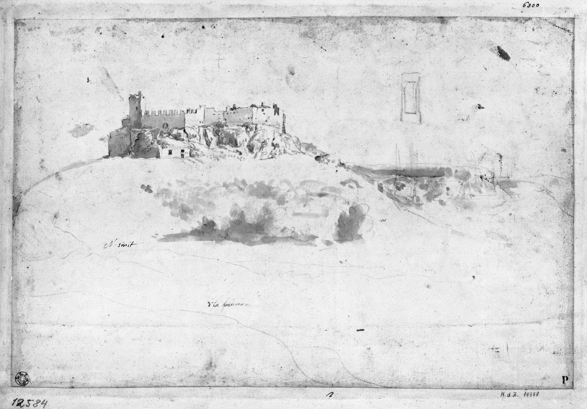 Burgruine mit Zinnenmauer