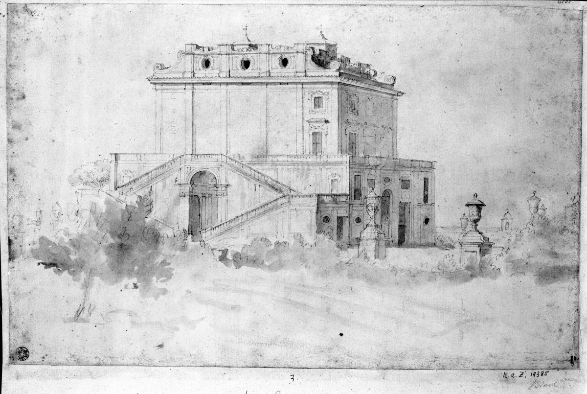 Villa mit Freitreppe (Villa Corsini?)