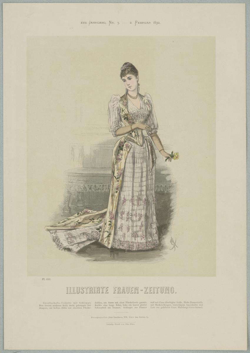 Illustrirte Frauen-Zeitung: Gesellschafts-Toilette mit Schleppe