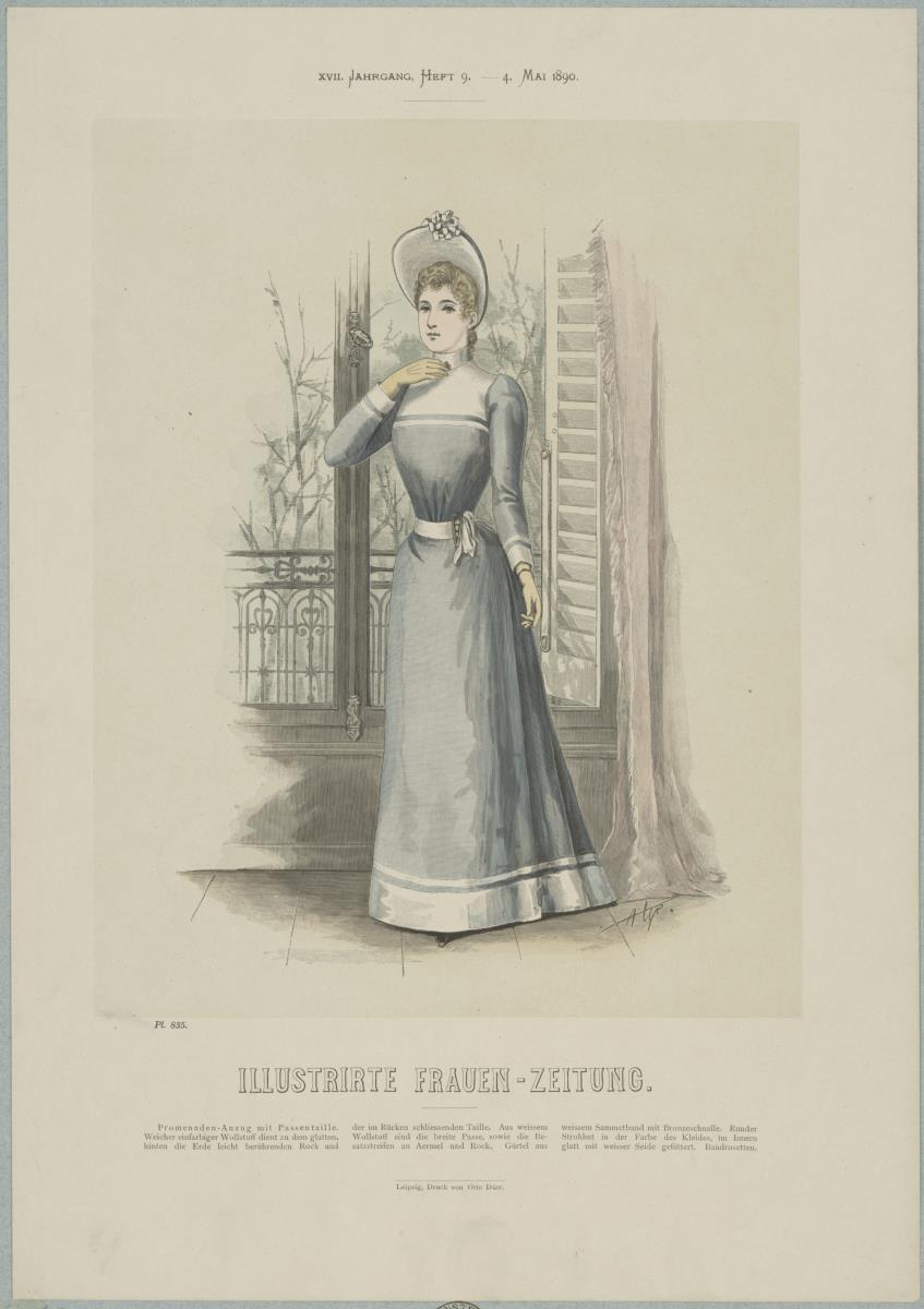 Illustrirte Frauen-Zeitung: Promenaden-Anzug mit Passentaille