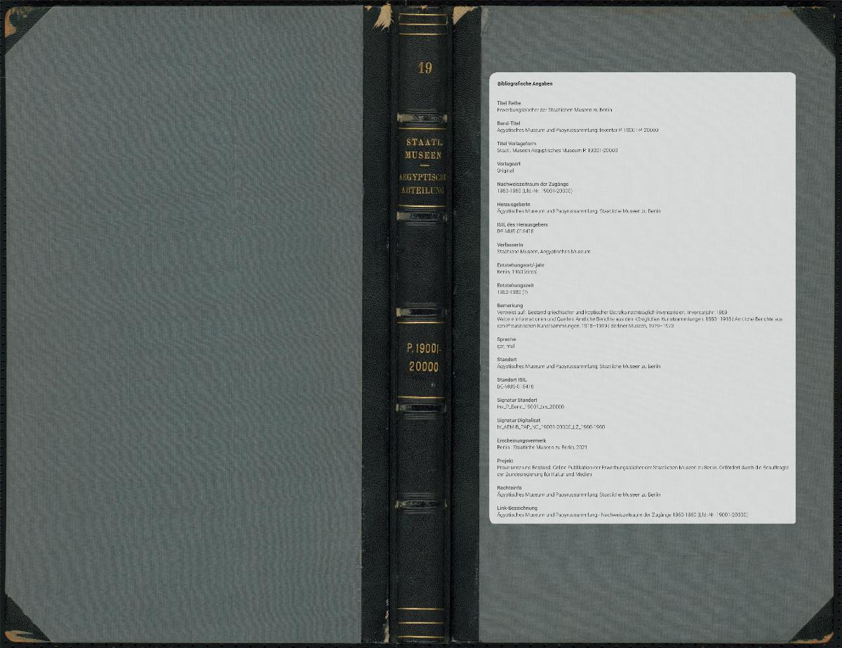 Staatl. Museen Aegyptisches Museum P. 19001-20000