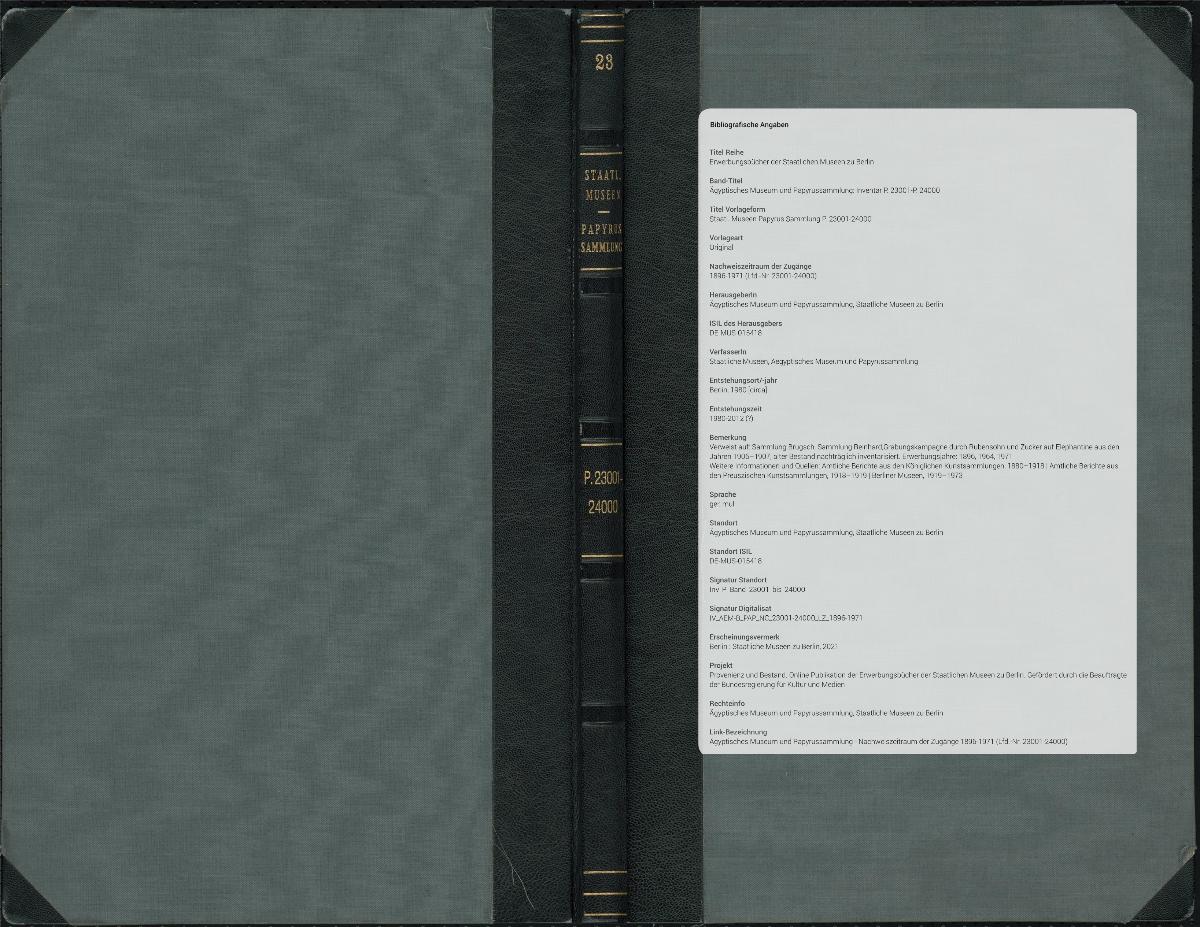 Staatl. Museen Papyrus Sammlung P. 23001-24000