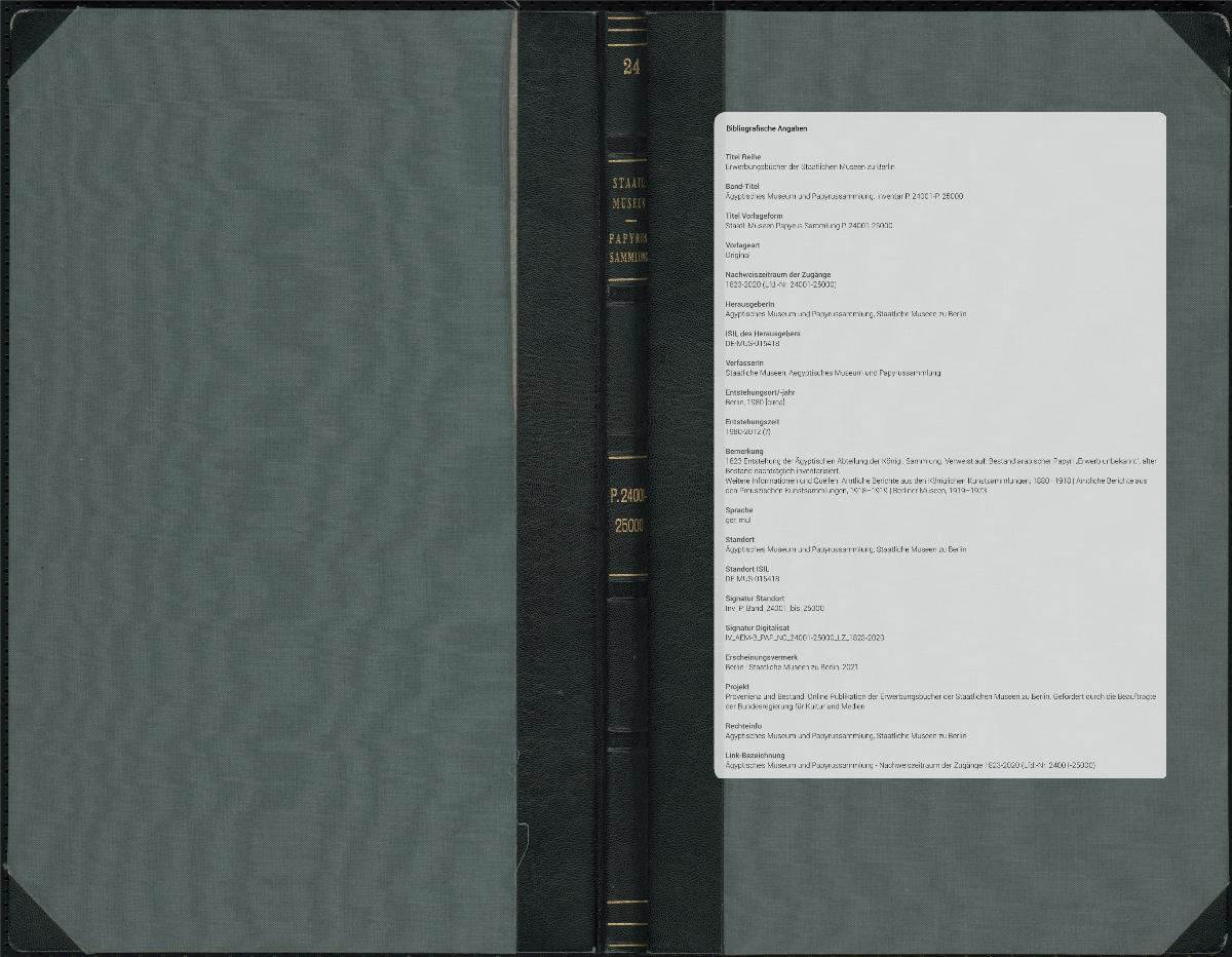 Staatl. Museen Papyrus Sammlung P. 24001-25000